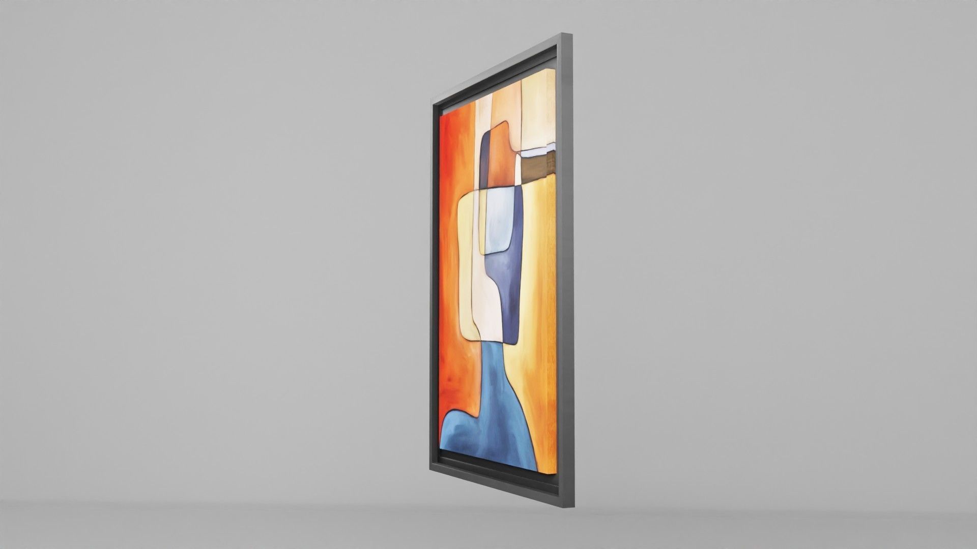 Abstract  Art painting on canvas Low-poly 3D model_4