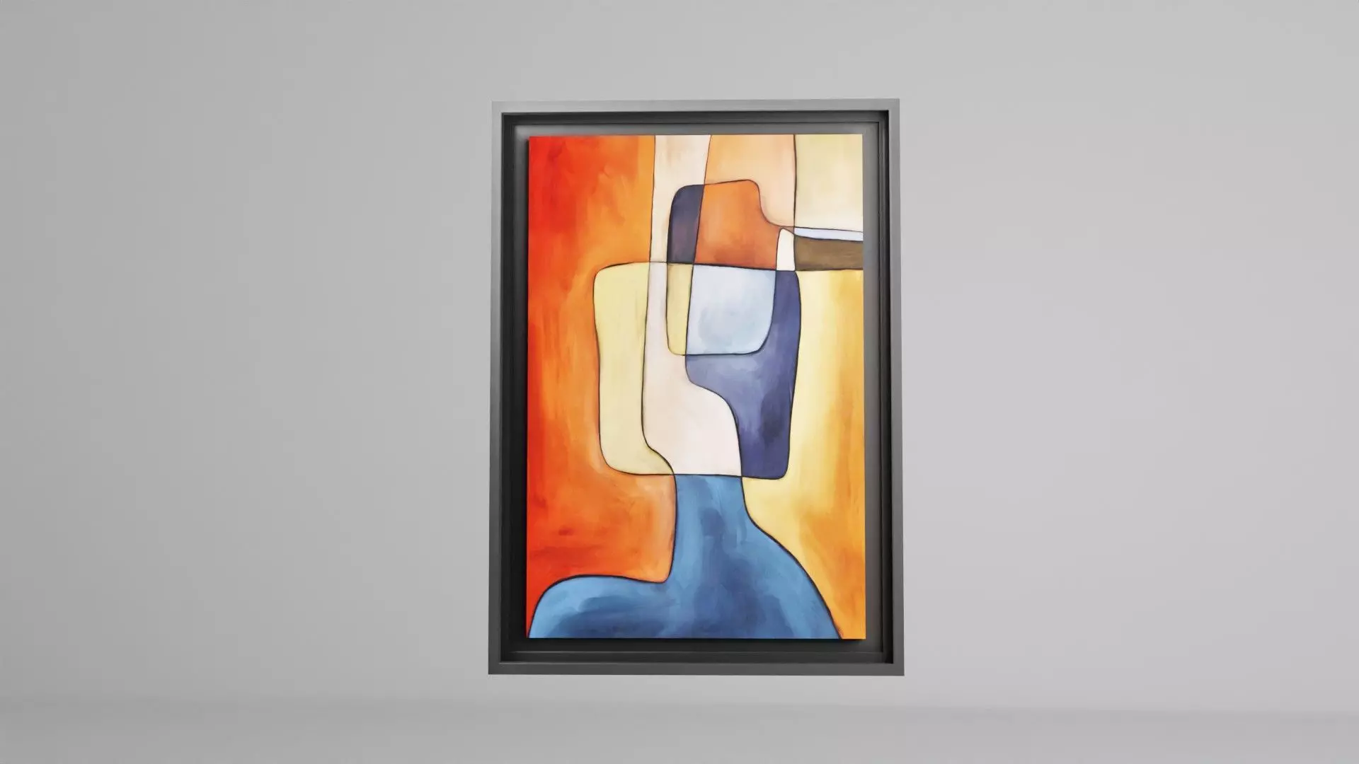 Abstract  Art painting on canvas Low-poly 3D model_0
