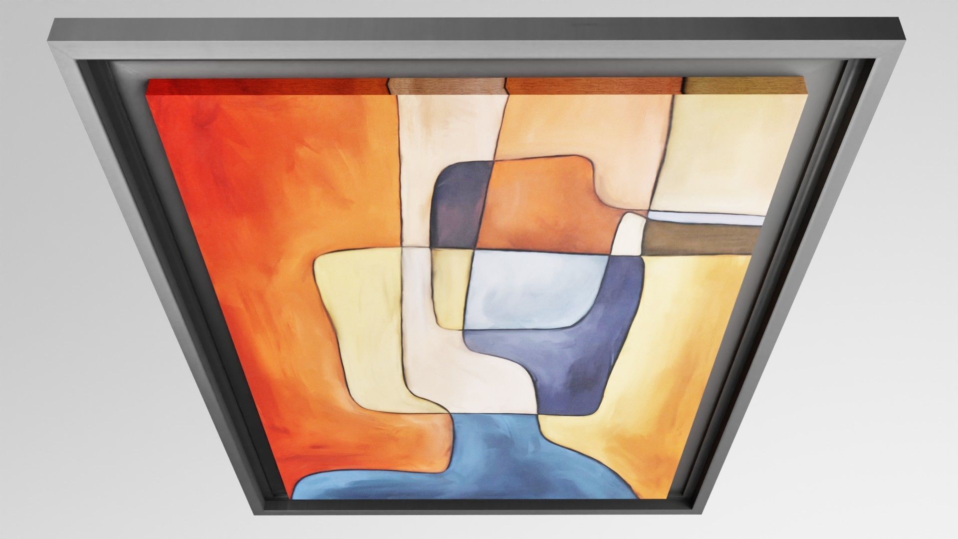 Abstract  Art painting on canvas Low-poly 3D model_29