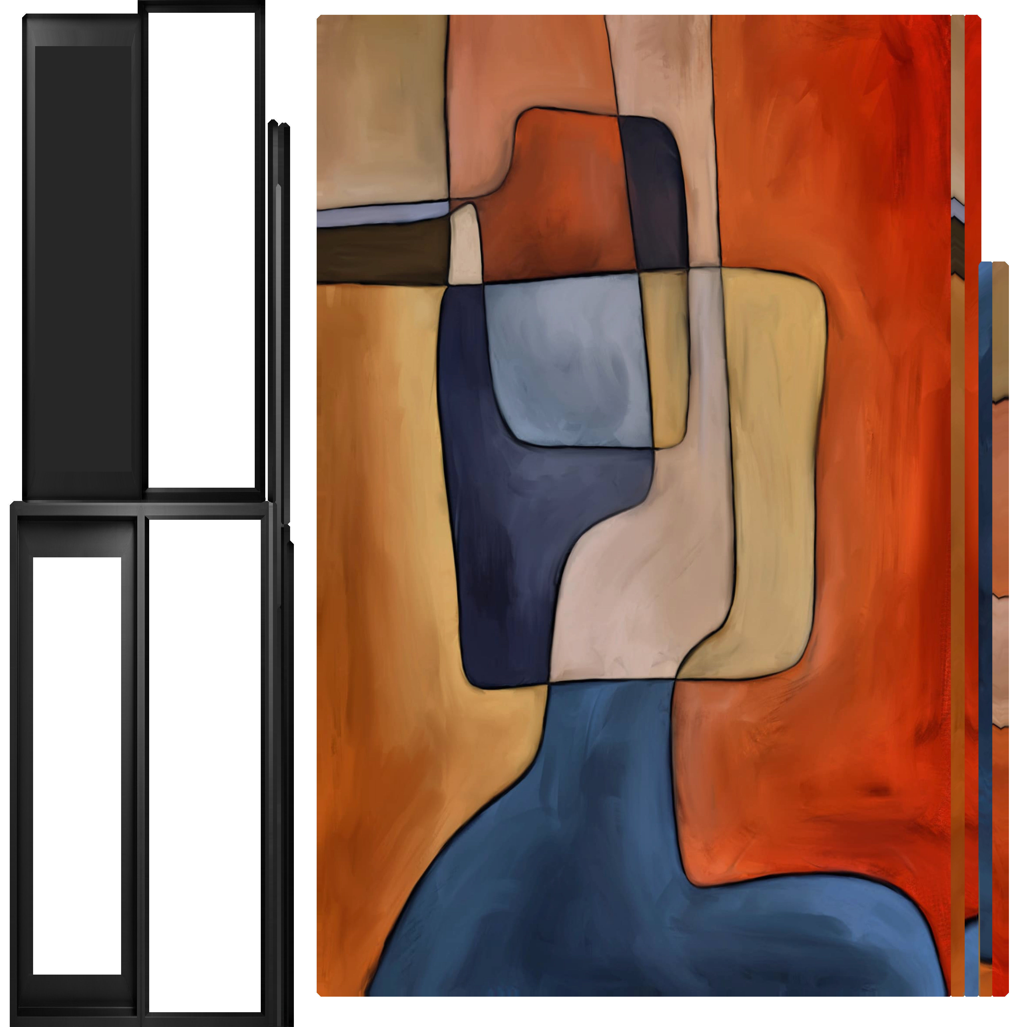 Abstract  Art painting on canvas Low-poly 3D model_31
