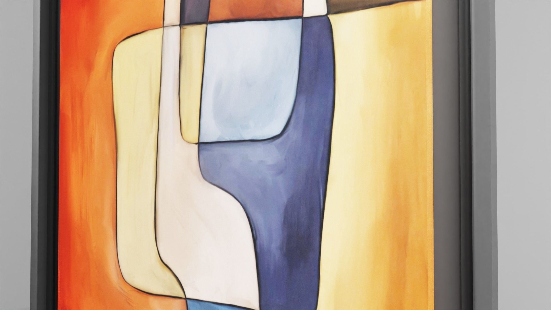 Abstract  Art painting on canvas Low-poly 3D model_27