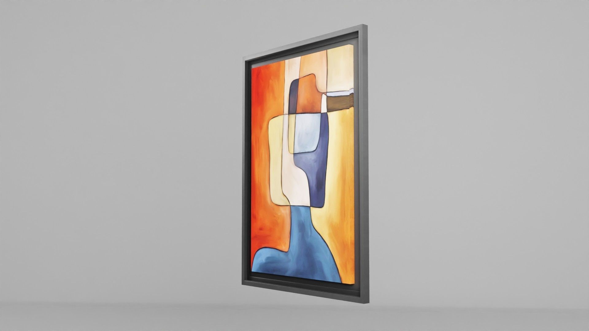 Abstract  Art painting on canvas Low-poly 3D model_3