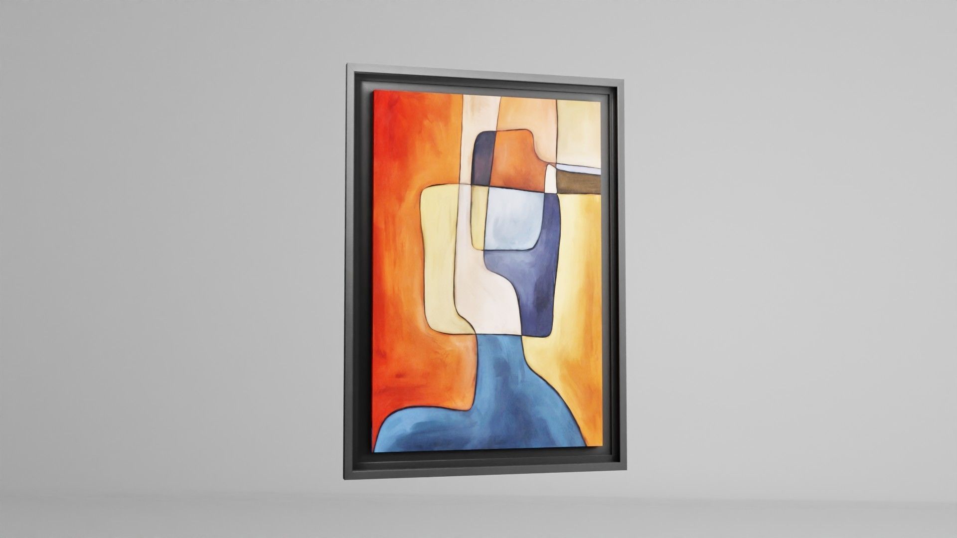 Abstract  Art painting on canvas Low-poly 3D model_23