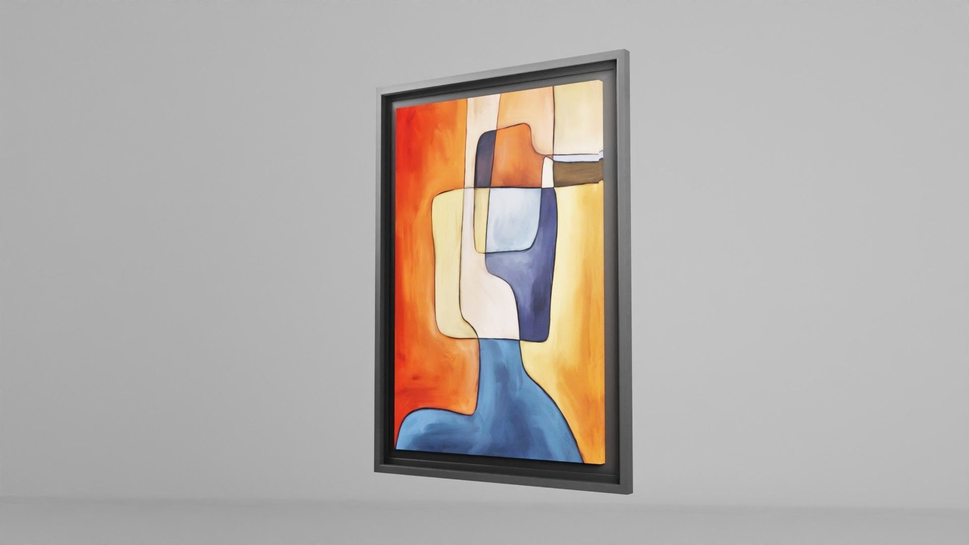 Abstract  Art painting on canvas Low-poly 3D model_2