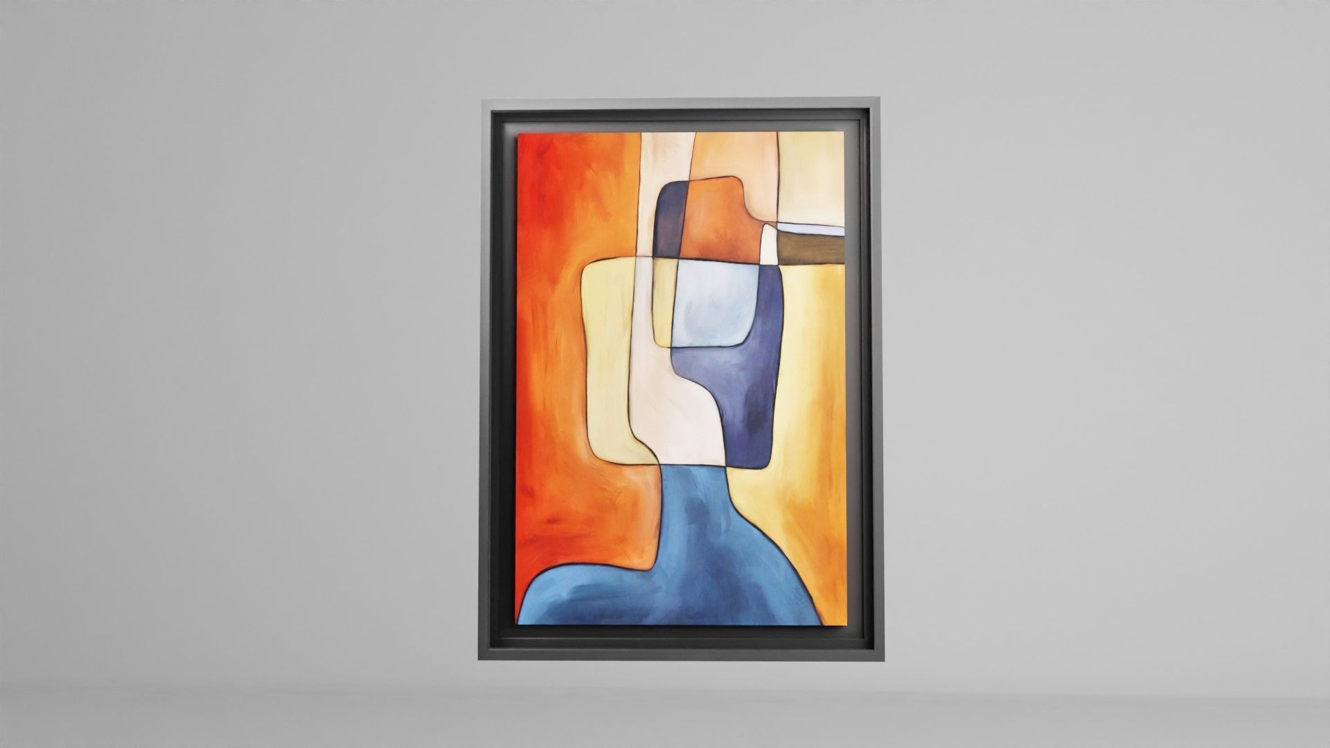 Abstract  Art painting on canvas Low-poly 3D model_24
