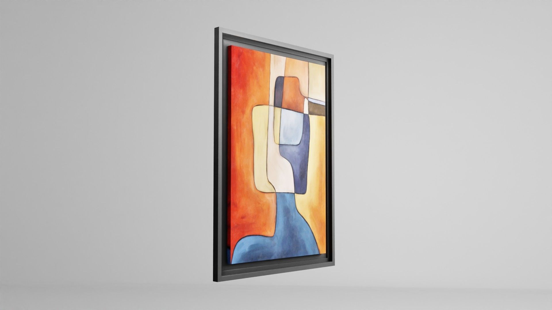 Abstract  Art painting on canvas Low-poly 3D model_21