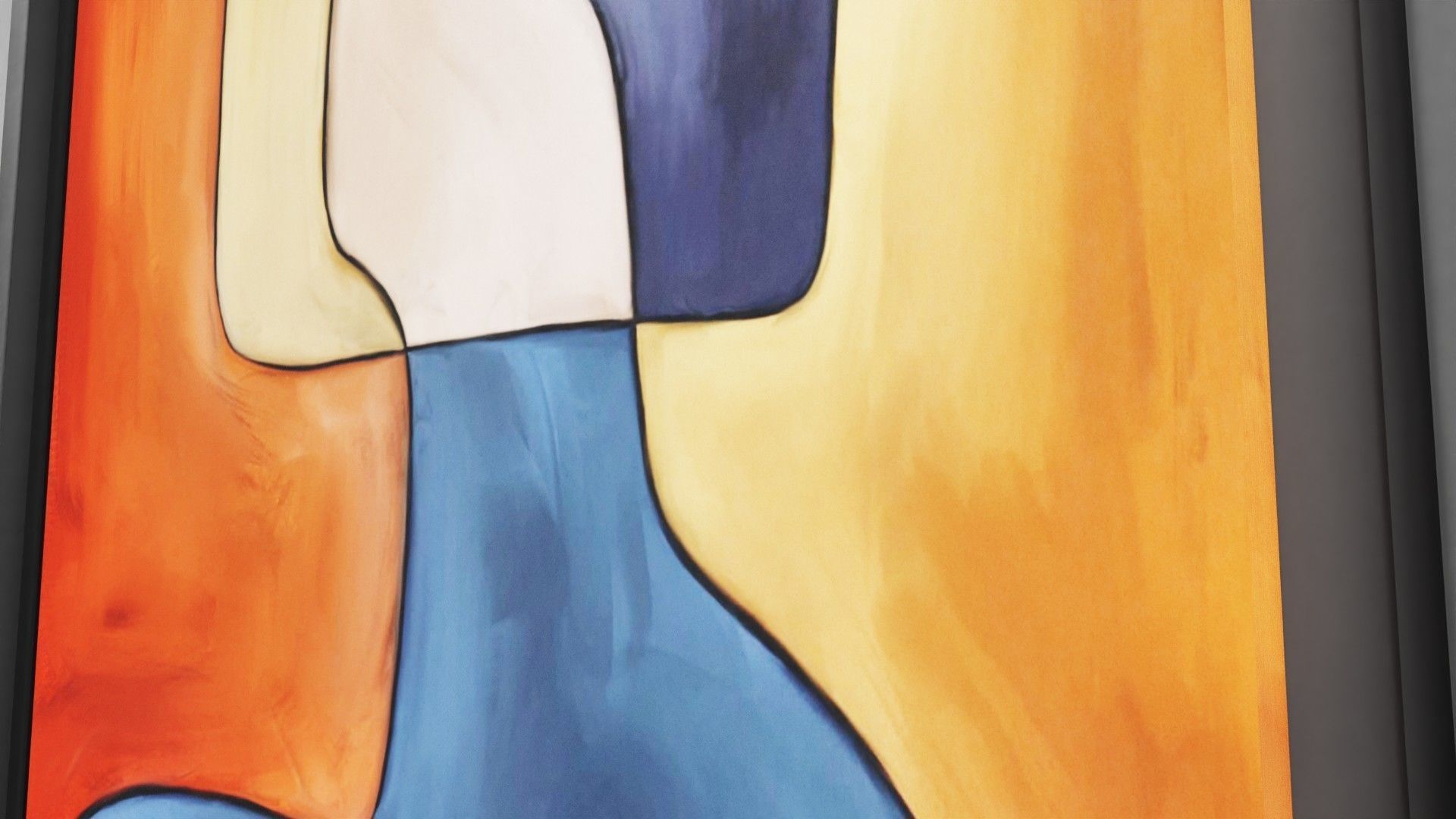 Abstract  Art painting on canvas Low-poly 3D model_26