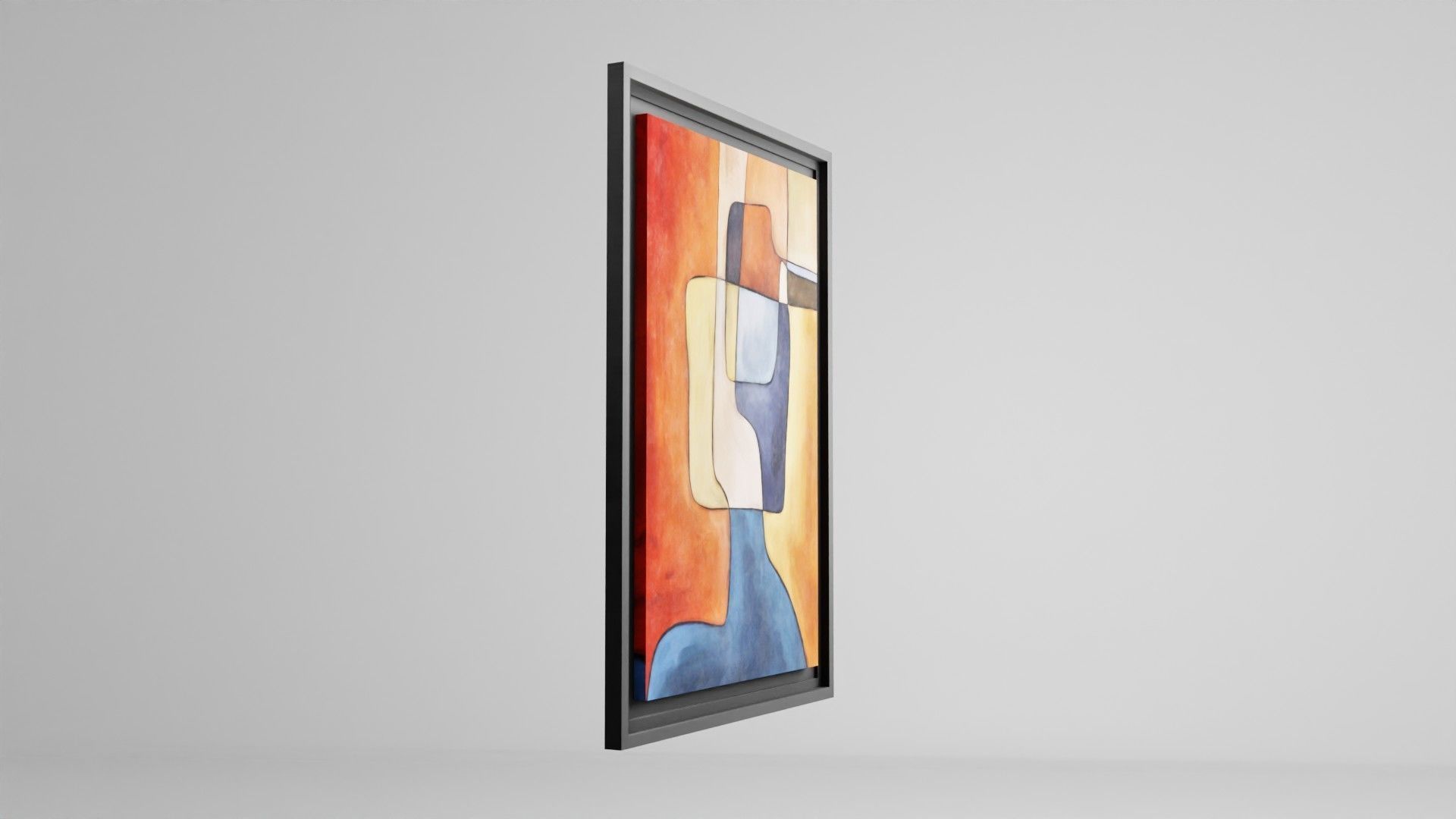 Abstract  Art painting on canvas Low-poly 3D model_19