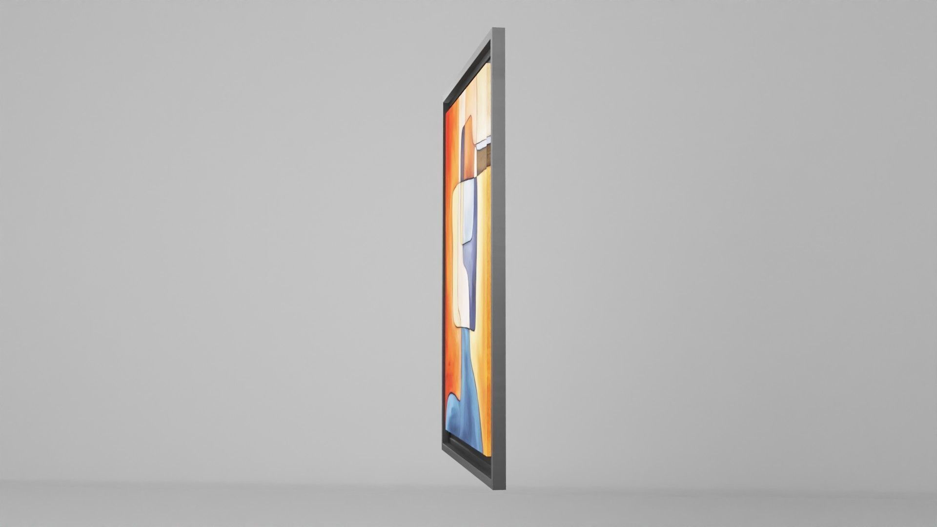 Abstract  Art painting on canvas Low-poly 3D model_5