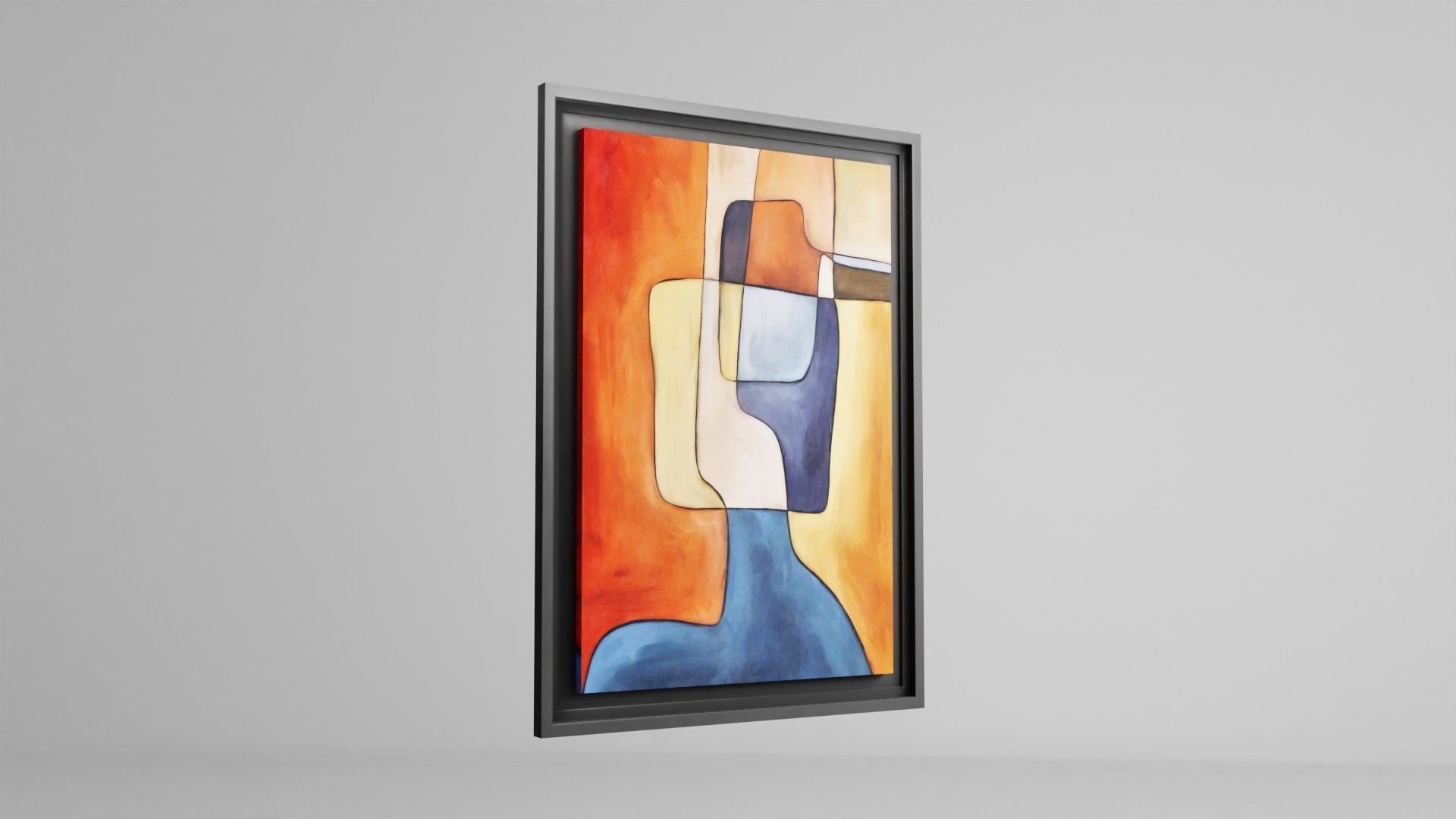 Abstract  Art painting on canvas Low-poly 3D model_22
