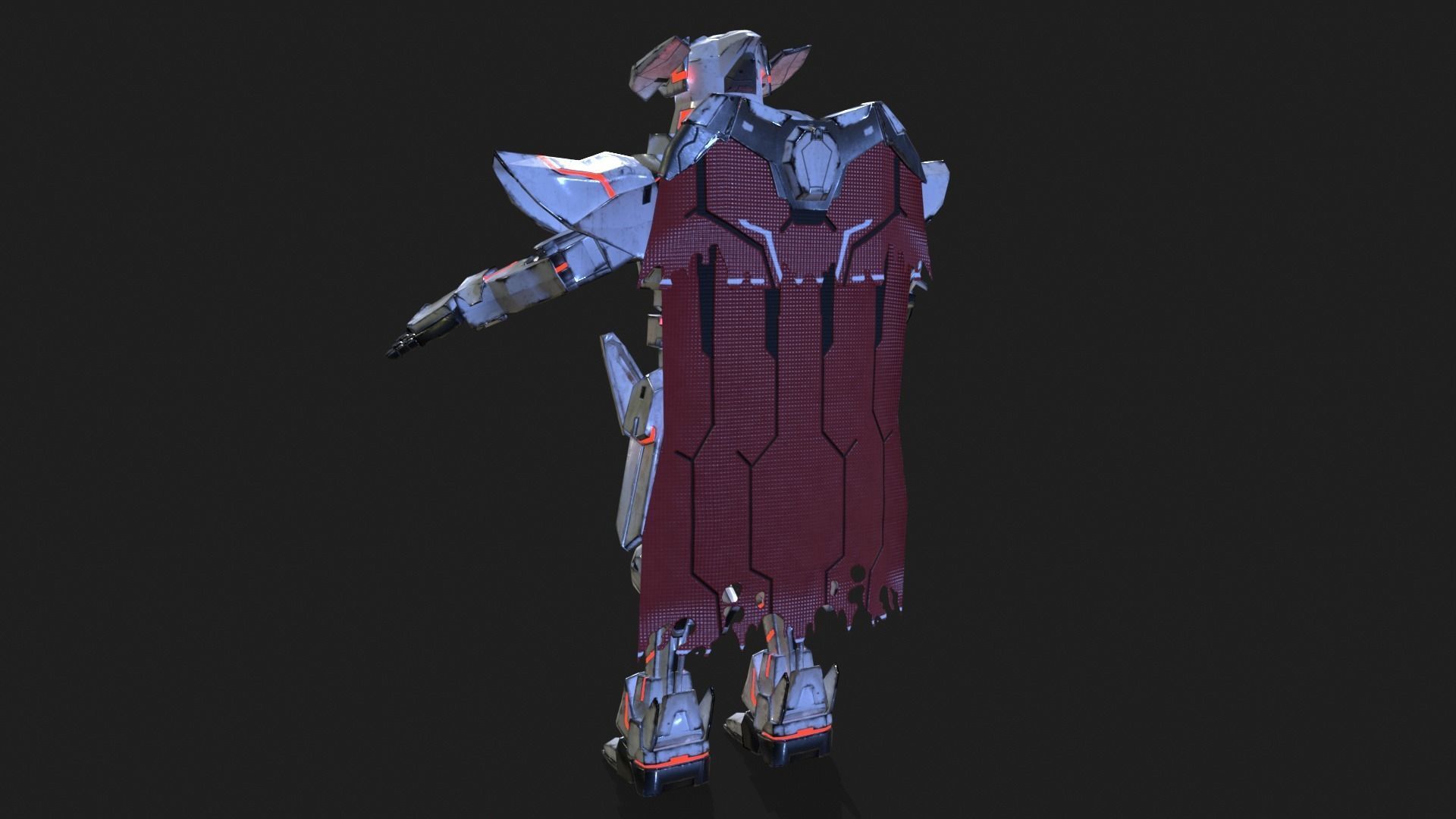 Cast Male SORO Low-poly 3D model_9