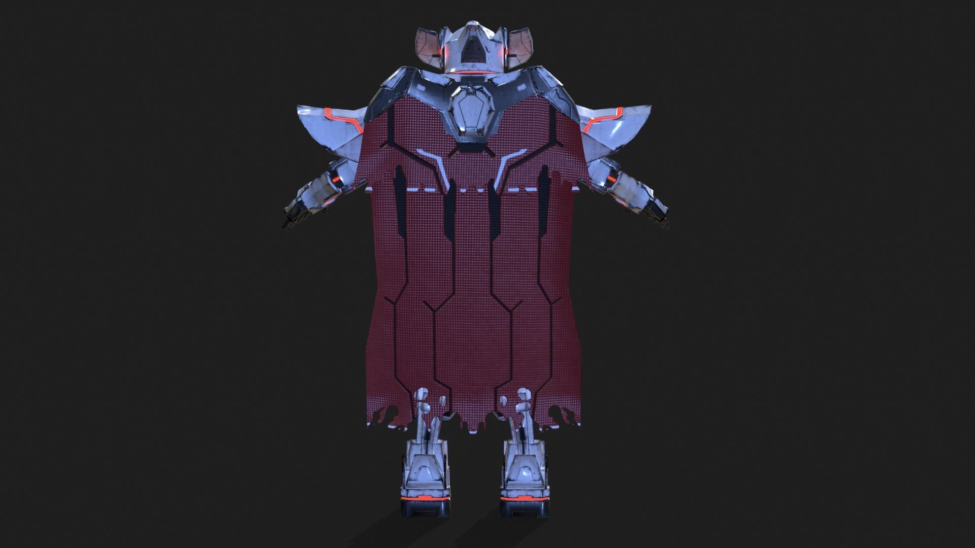Cast Male SORO Low-poly 3D model_10