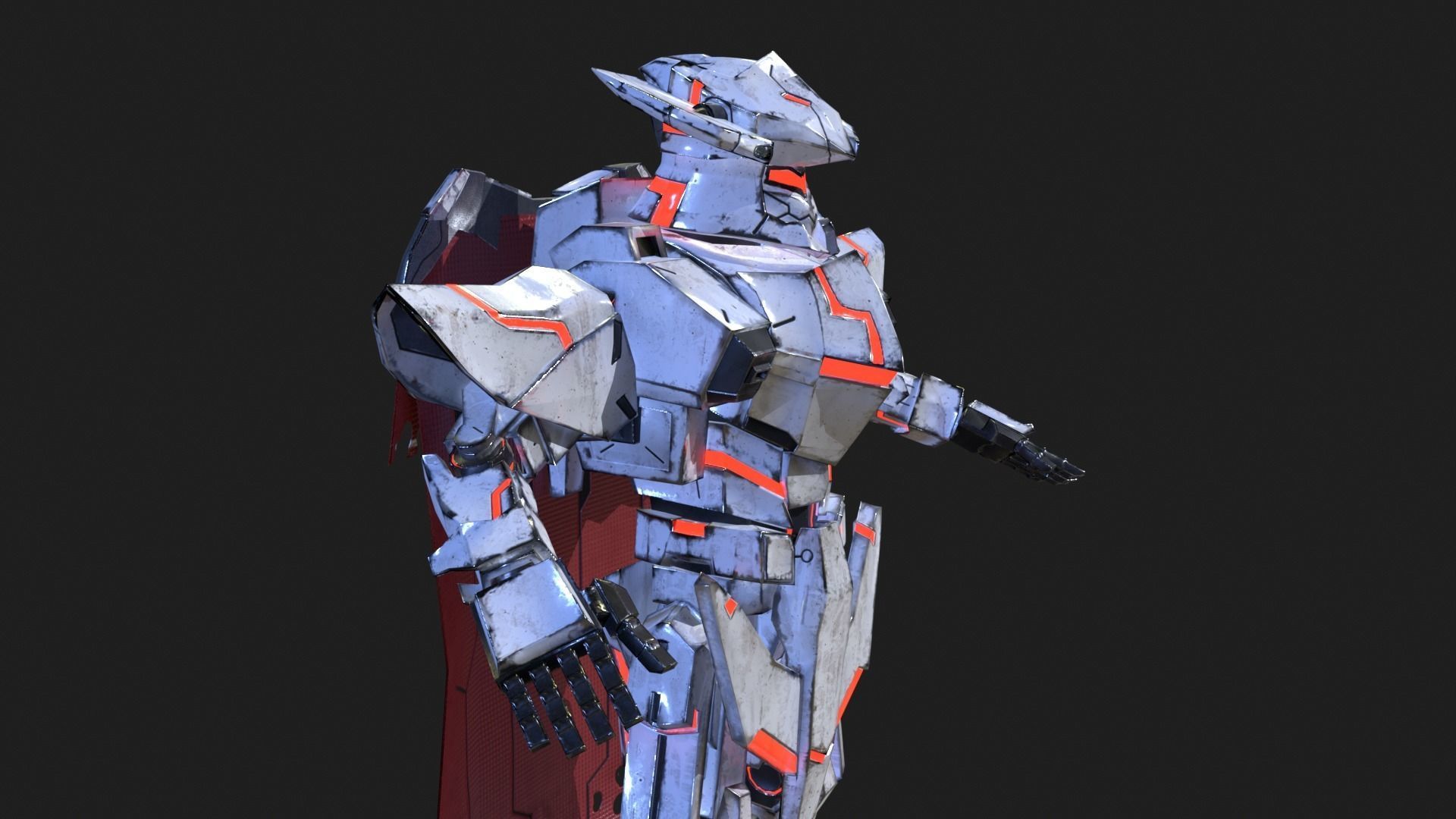Cast Male SORO Low-poly 3D model_5