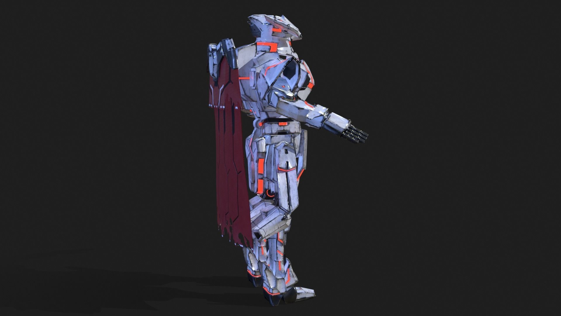 Cast Male SORO Low-poly 3D model_11