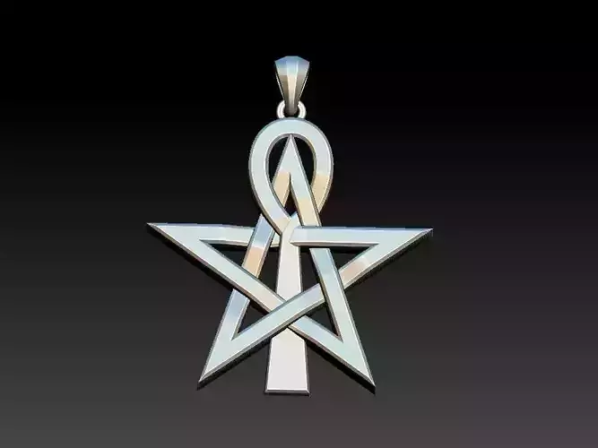 ANKH ANSATA PENTAGRAM pendant 3D print model