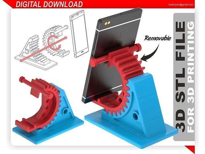 Gear phone Holder 3D print model