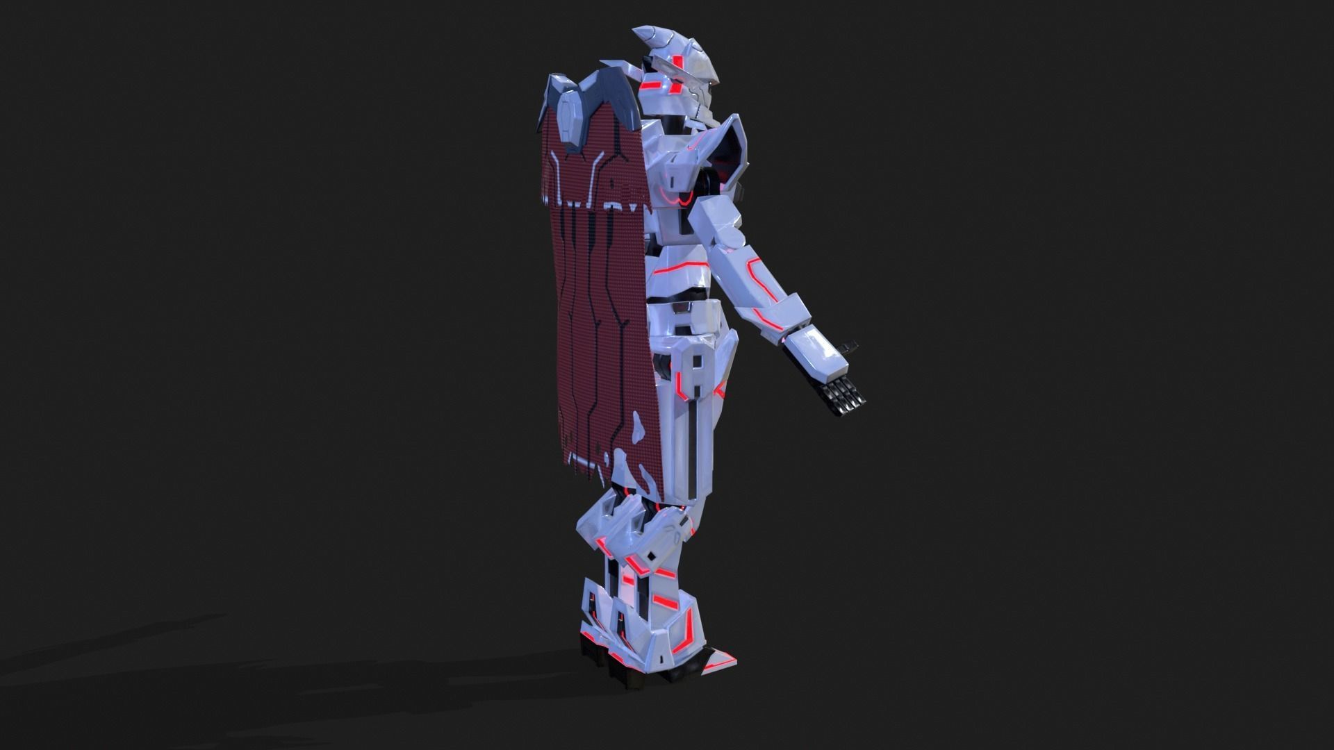 Cast Female SORO Low-poly 3D model_28