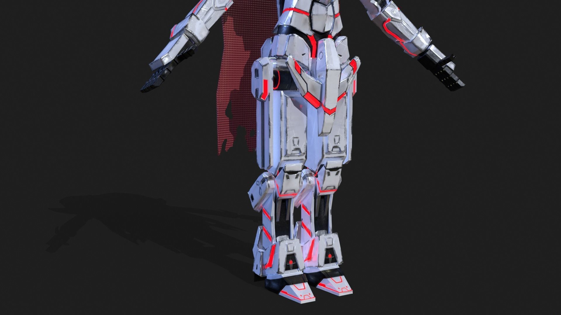 Cast Female SORO Low-poly 3D model_20