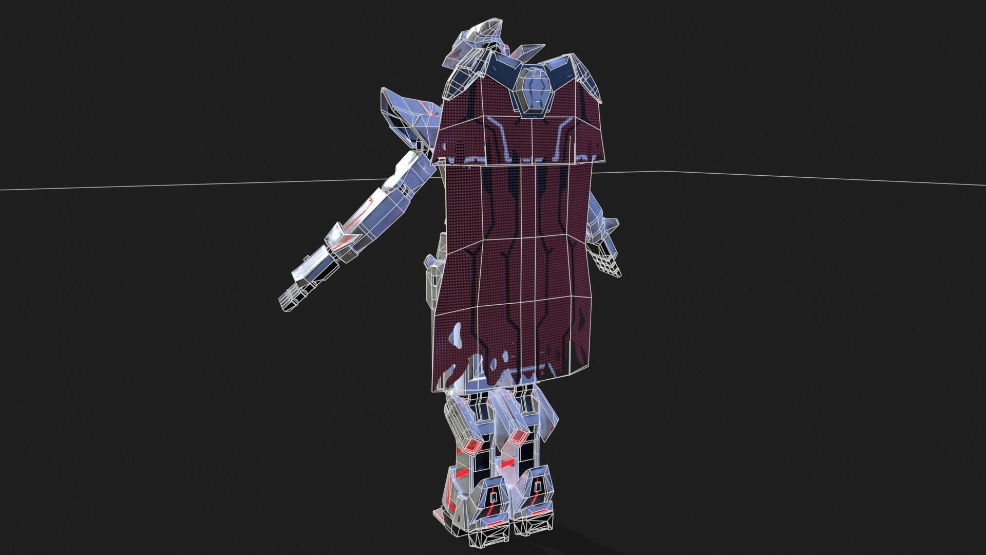 Cast Female SORO Low-poly 3D model_13