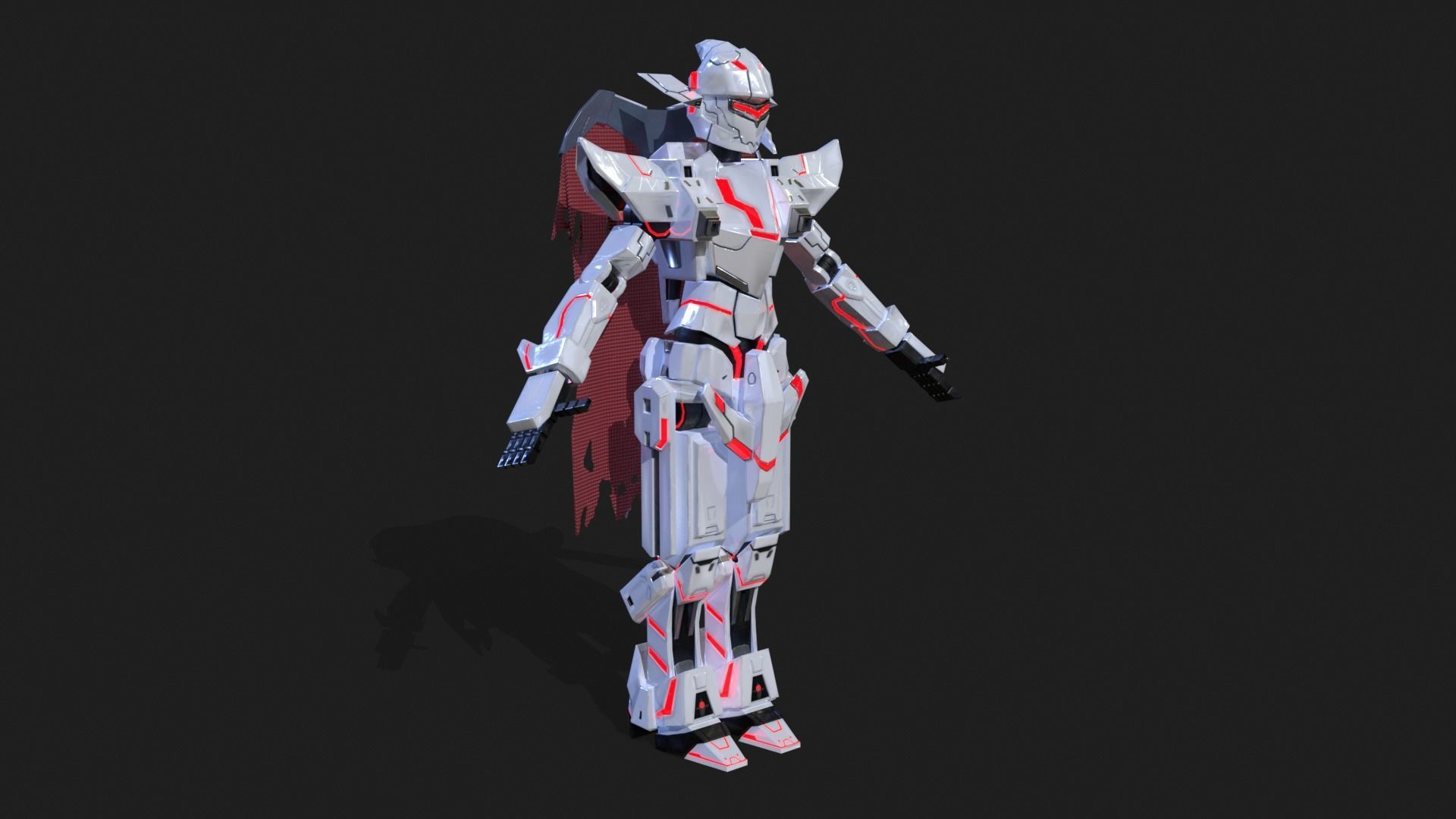 Cast Female SORO Low-poly 3D model_30