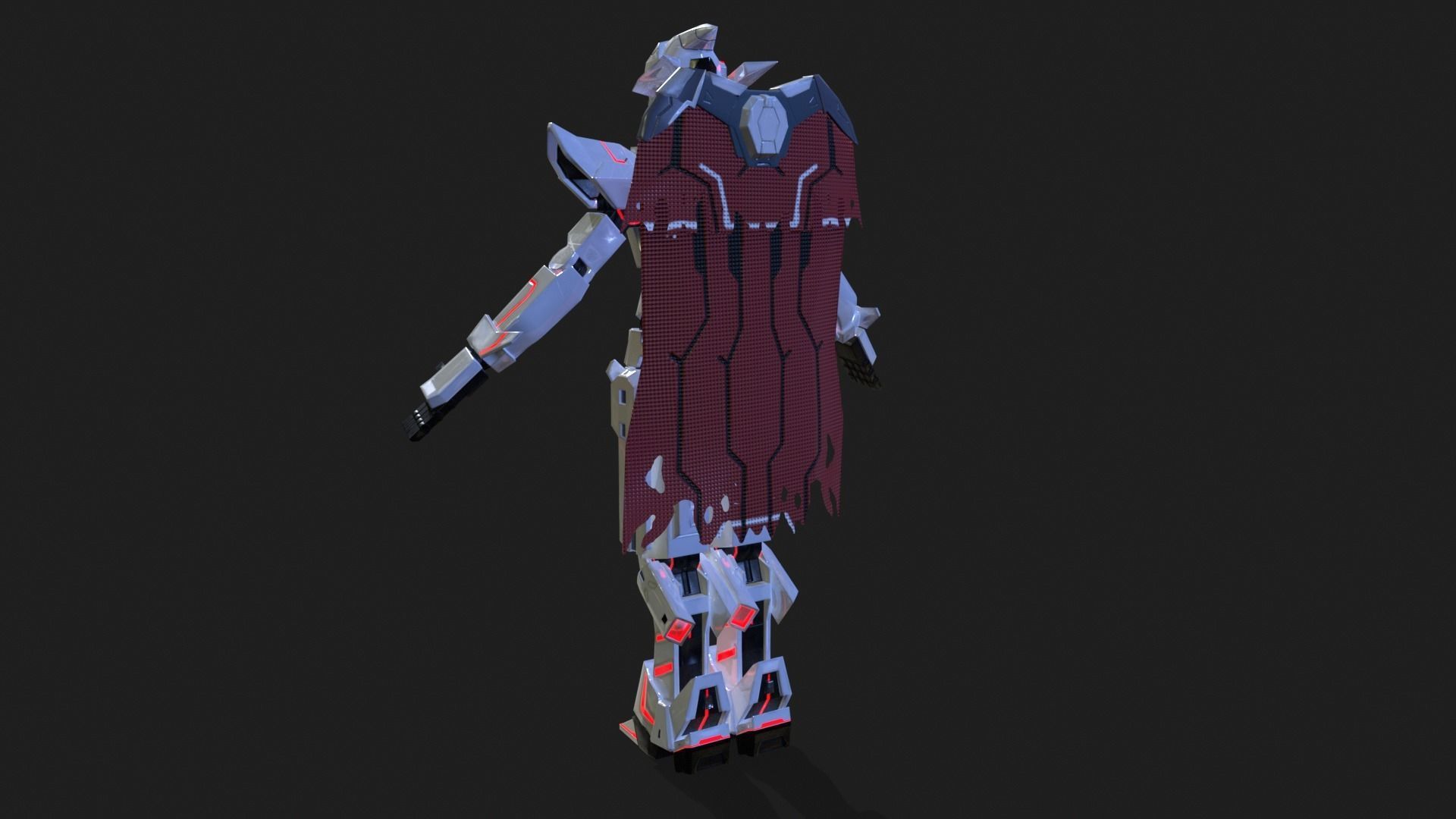 Cast Female SORO Low-poly 3D model_25