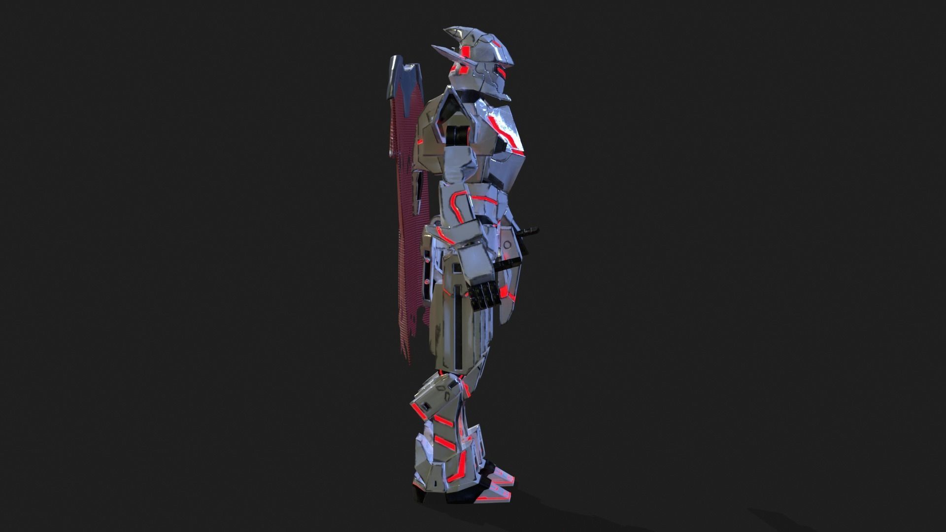 Cast Female SORO Low-poly 3D model_3