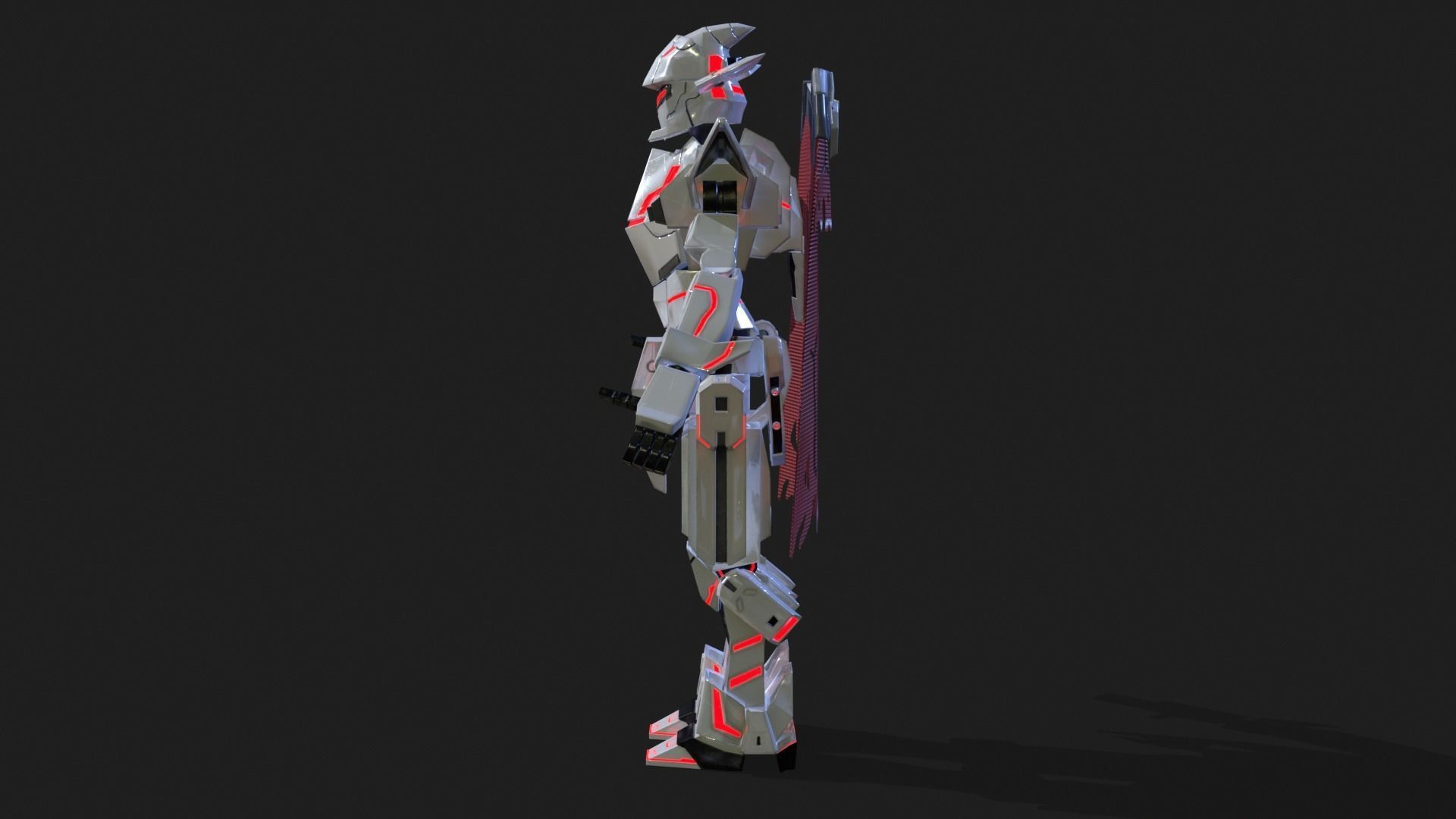 Cast Female SORO Low-poly 3D model_6