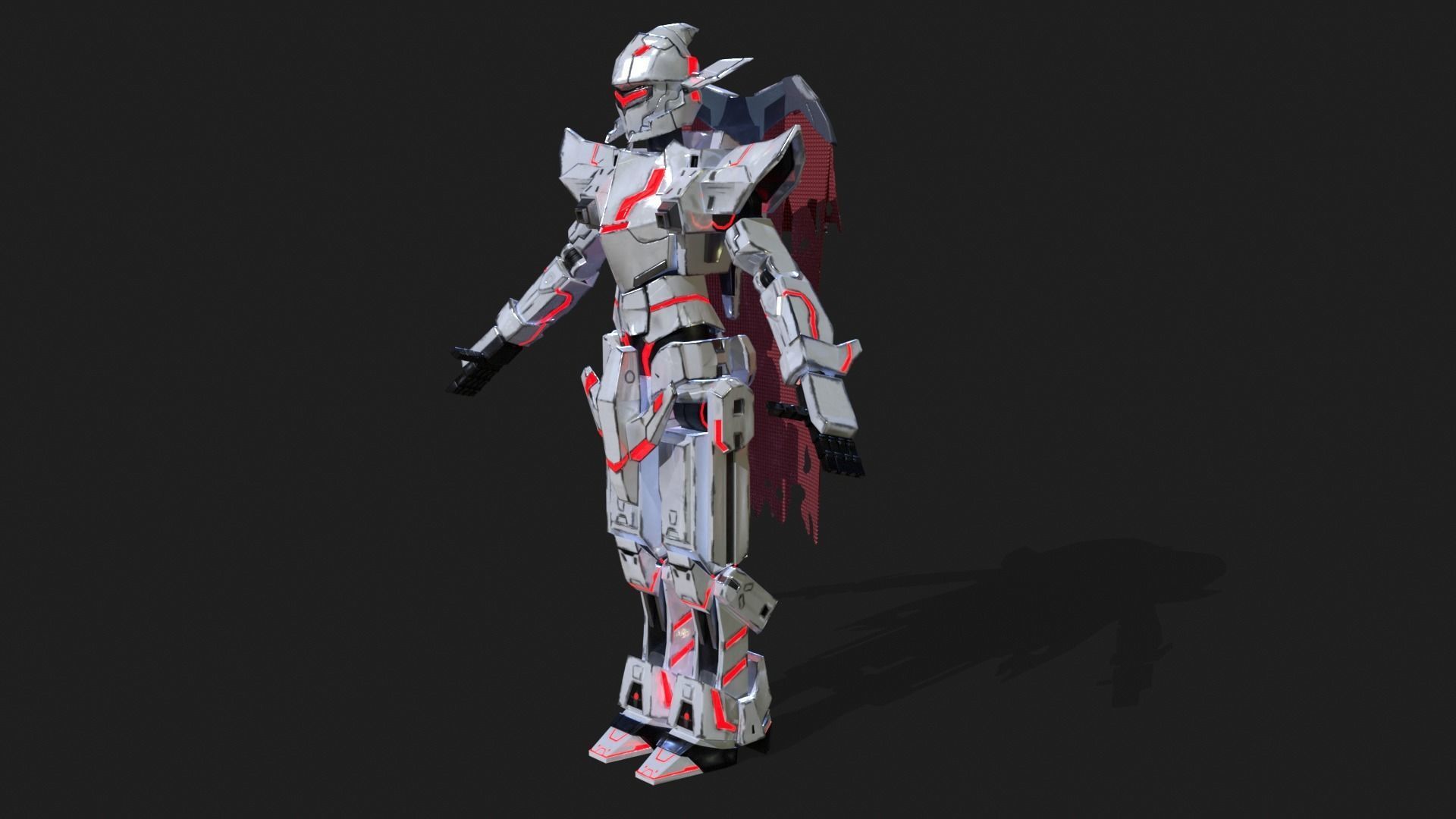 Cast Female SORO Low-poly 3D model_2