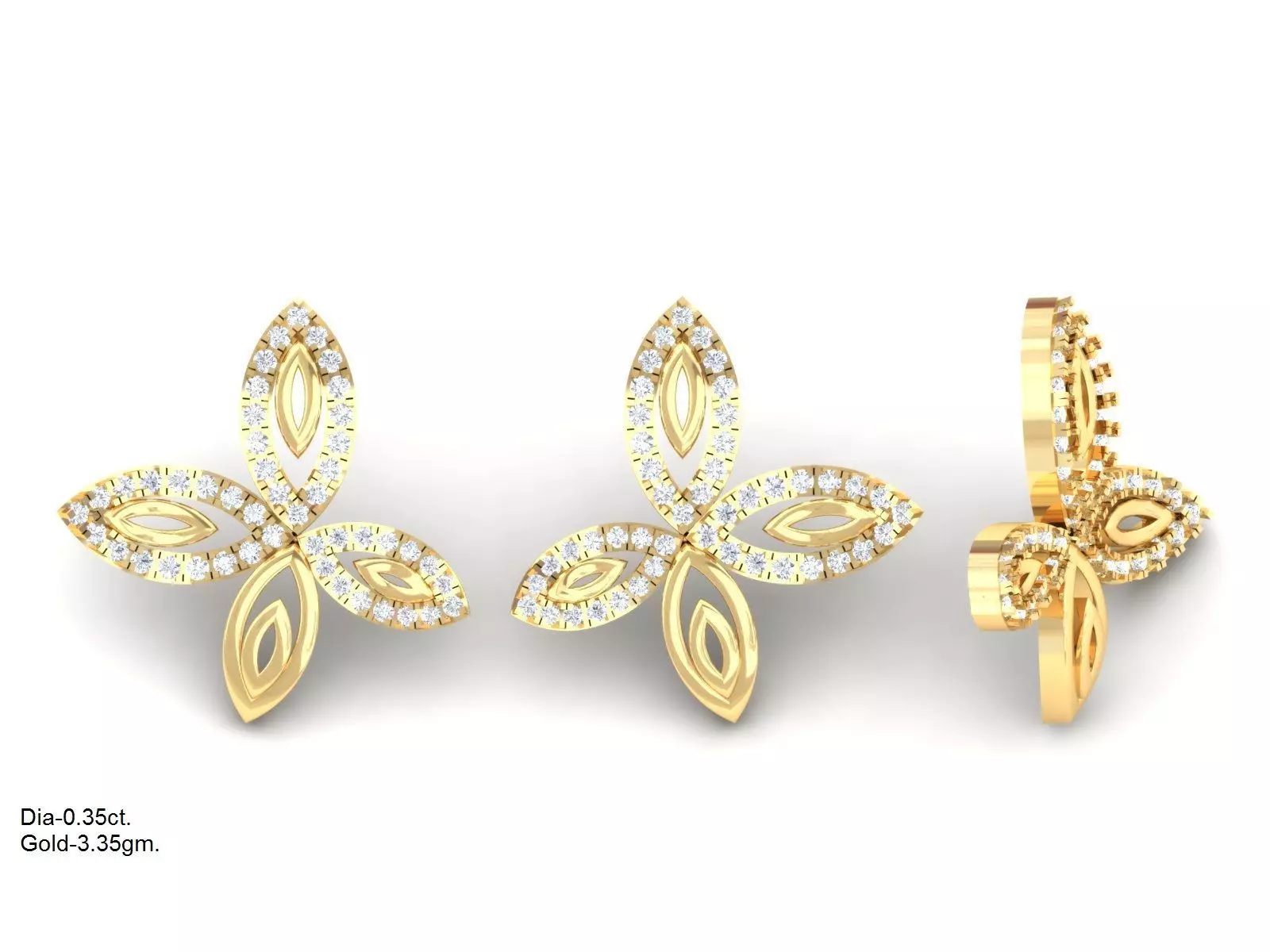 Luxury earrings and pendant for 3D printing 3D print model