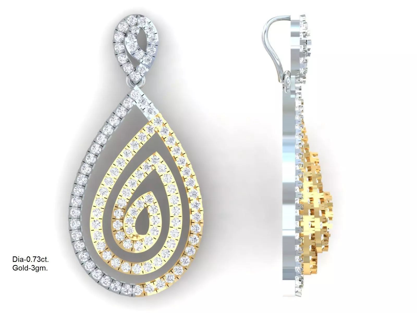 Luxury earrings for 3D printing 3D print model_0