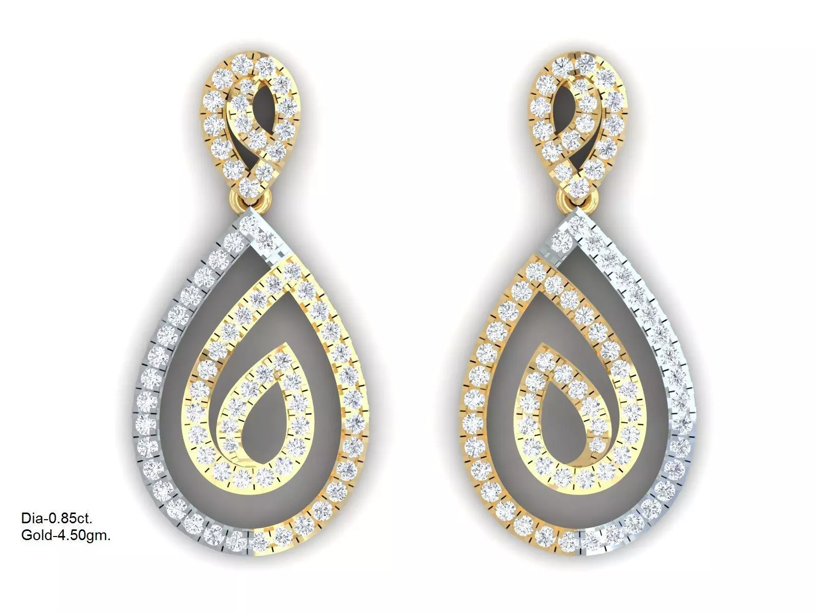 Luxury earrings for 3D printing 3D print model