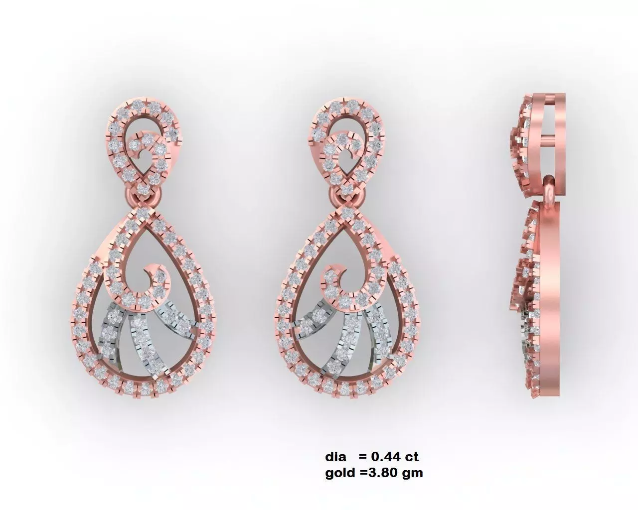 Luxury earrings for 3D printing 3D print model