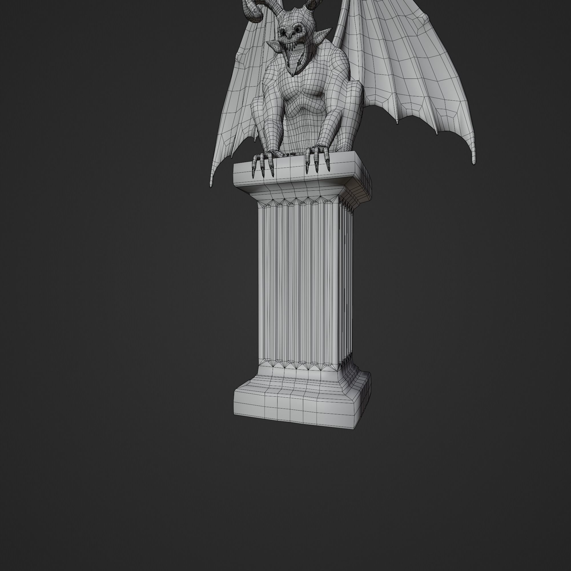 Gargoyle Statue Low-poly 3D model_11