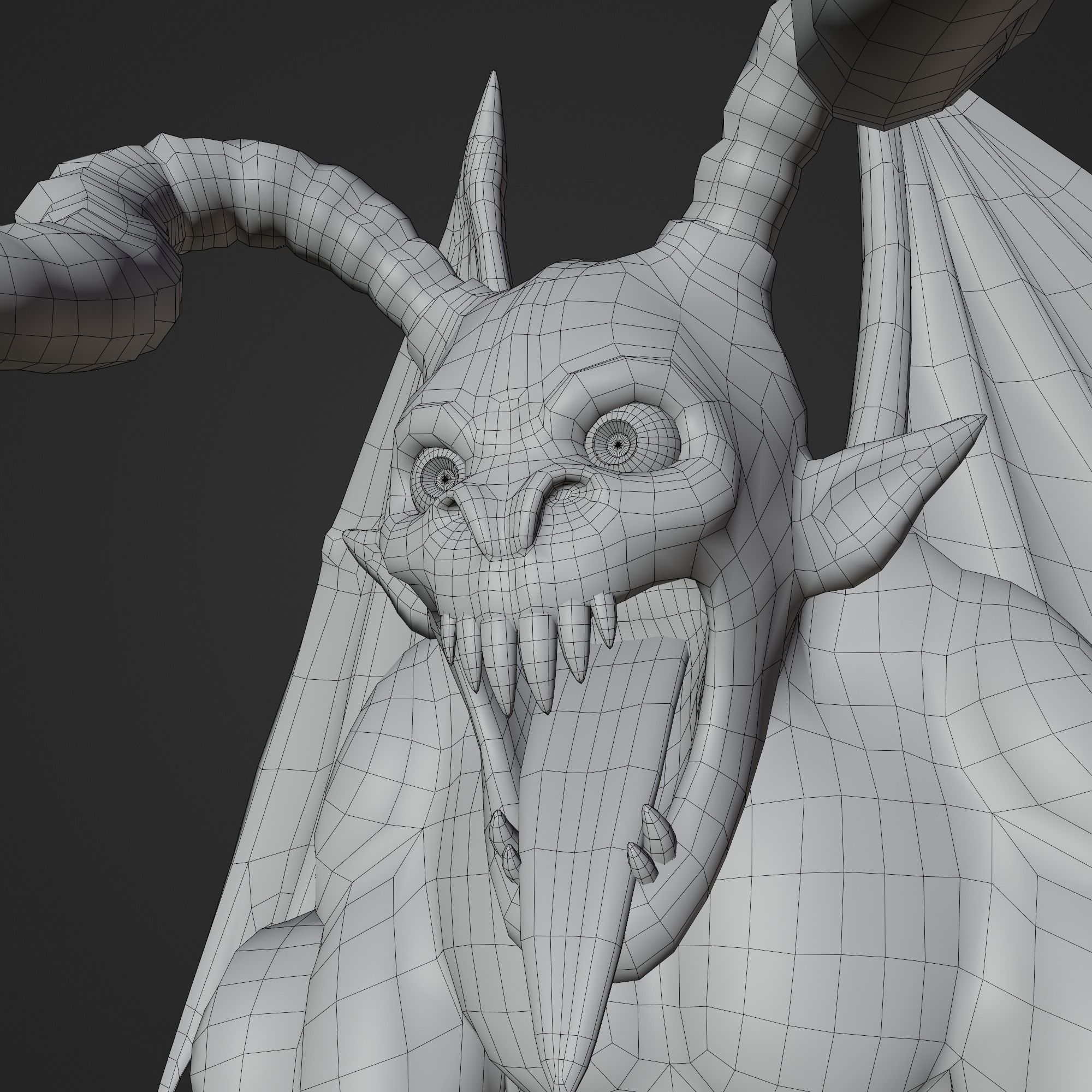 Gargoyle Statue Low-poly 3D model_10