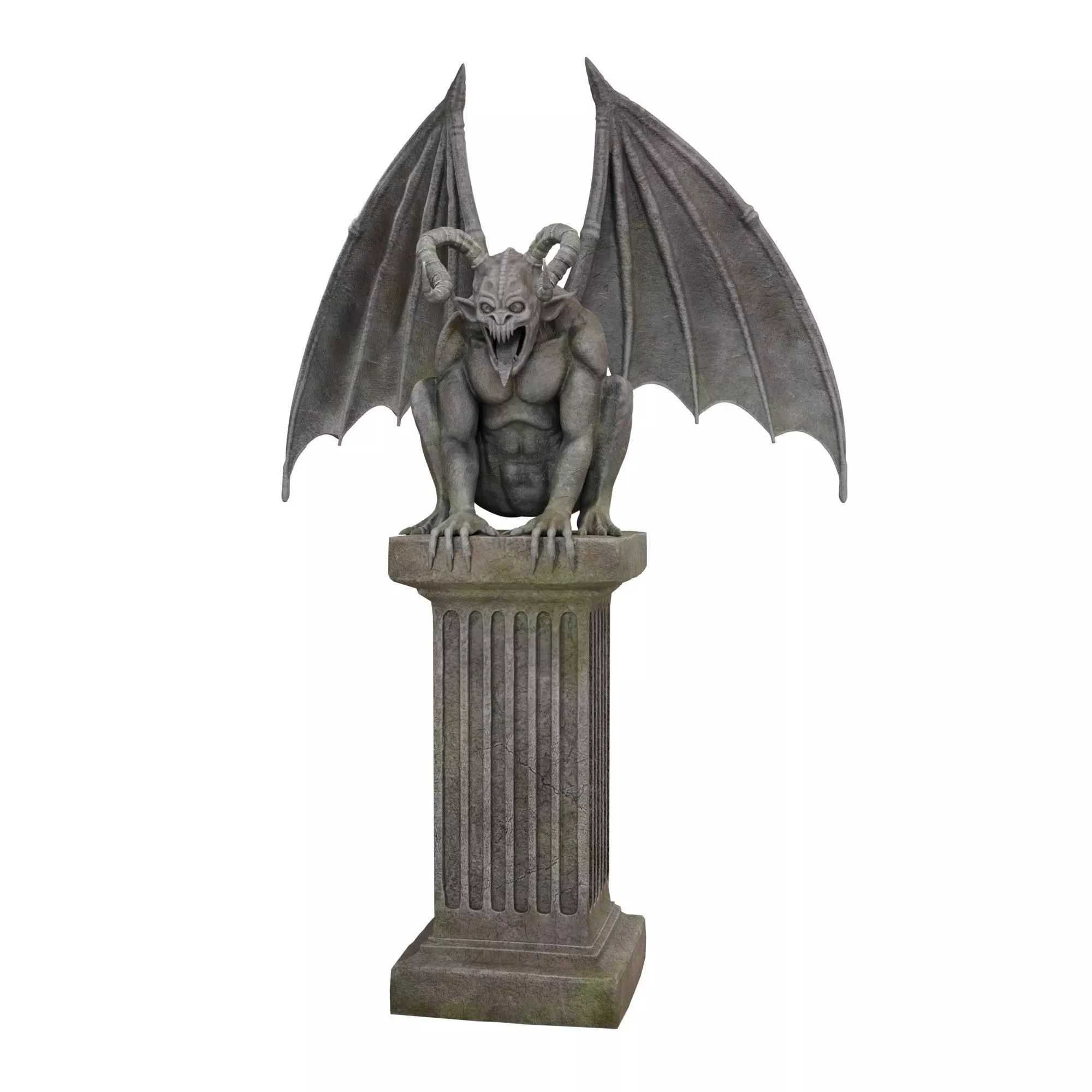 Gargoyle Statue Low-poly 3D model_0