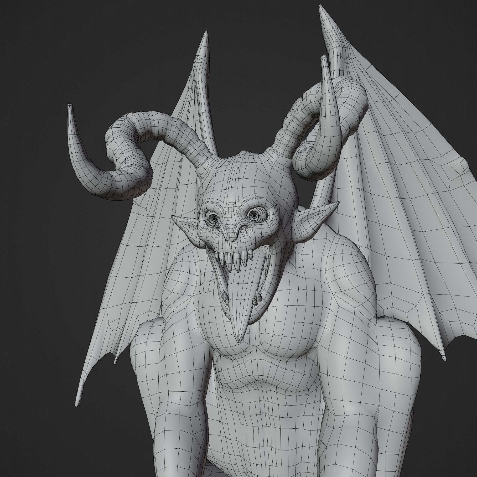 Gargoyle Statue Low-poly 3D model_7