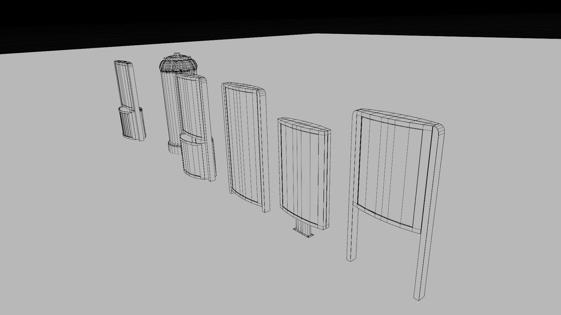 a collection of road side advertisement boards with 4k textures Low-poly 3D model_41