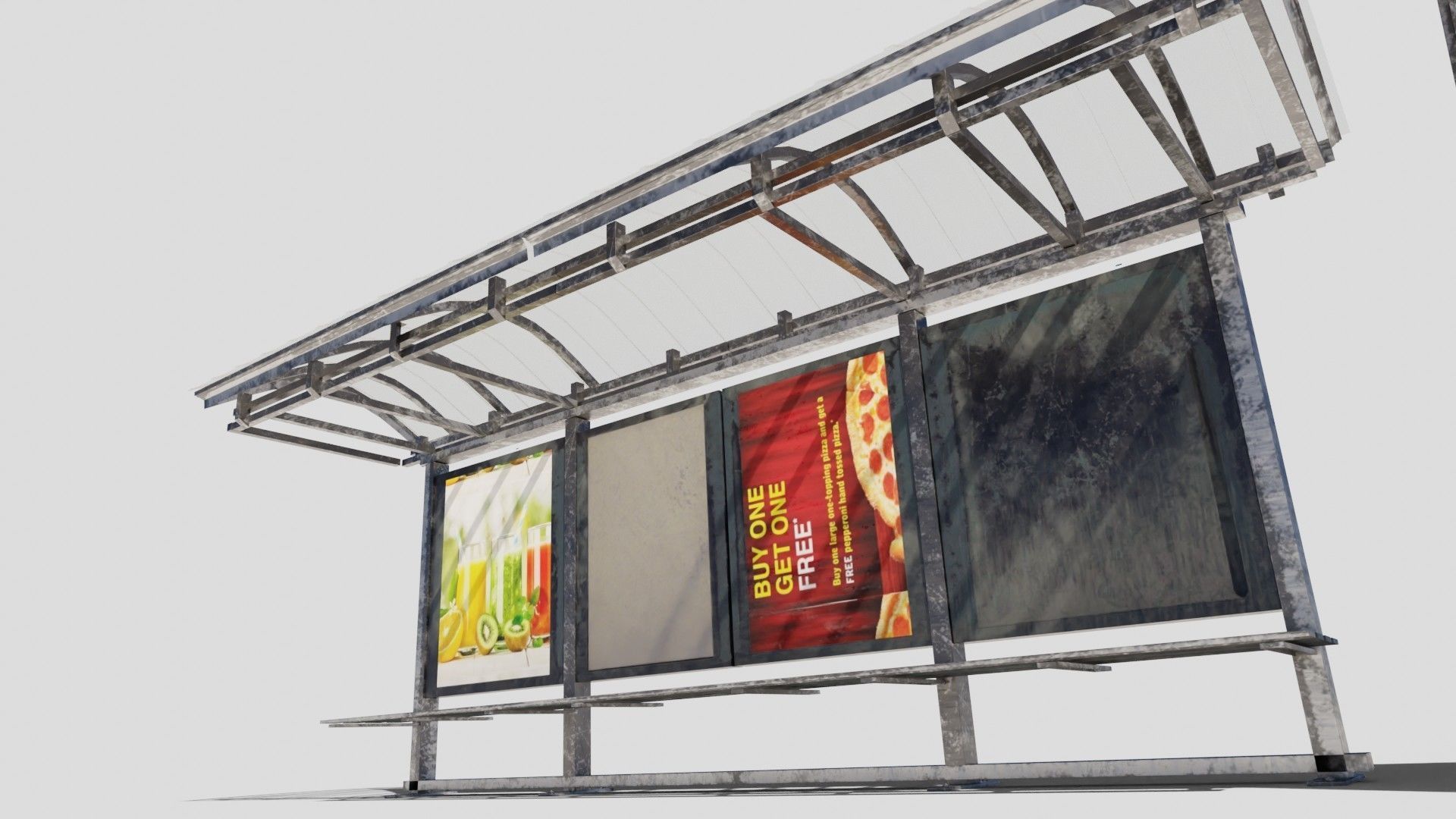 a collection of road side advertisement boards with 4k textures Low-poly 3D model_48