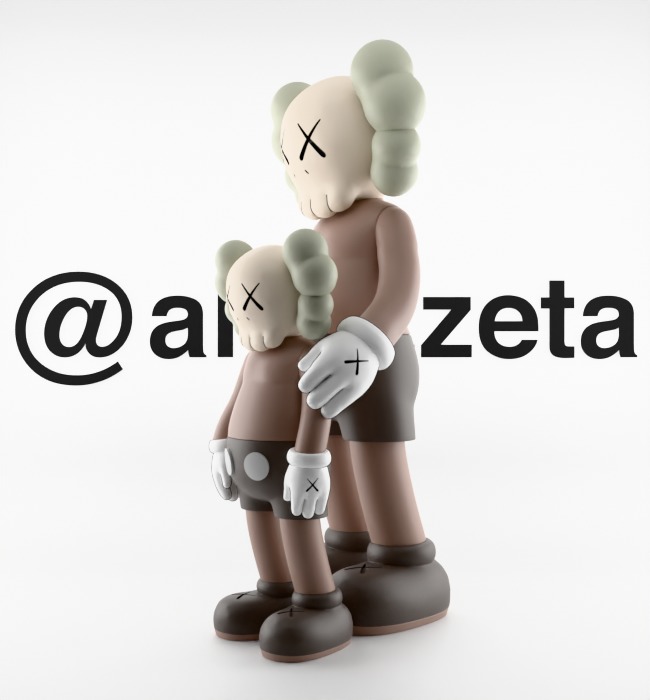Kaws Waiting Textured Low-poly 3D model_7