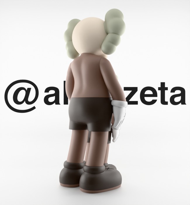 Kaws Waiting Textured Low-poly 3D model_23