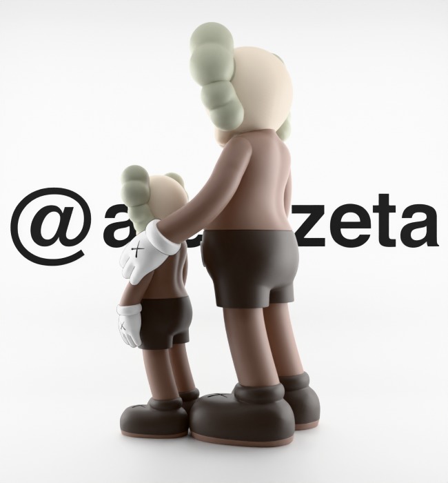 Kaws Waiting Textured Low-poly 3D model_13