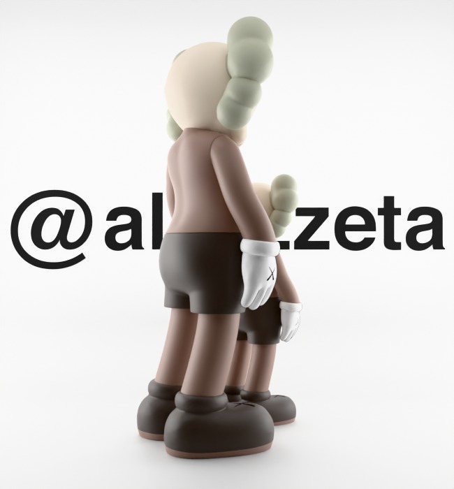 Kaws Waiting Textured Low-poly 3D model_25