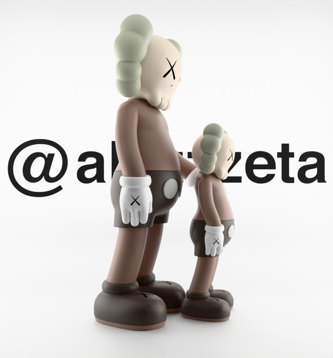 Kaws Waiting Textured Low-poly 3D model_30