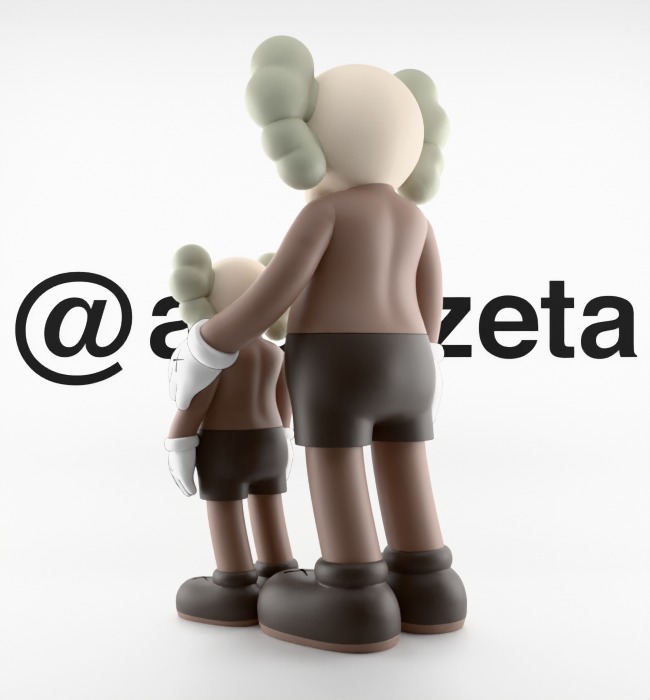 Kaws Waiting Textured Low-poly 3D model_15