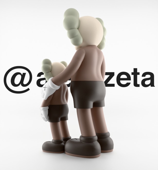 Kaws Waiting Textured Low-poly 3D model_14