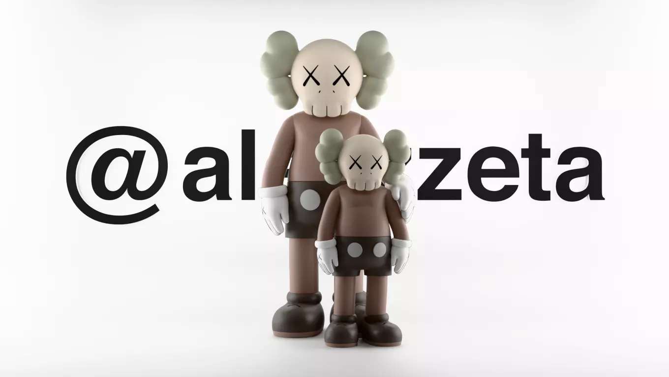Kaws Waiting Textured Low-poly 3D model_0