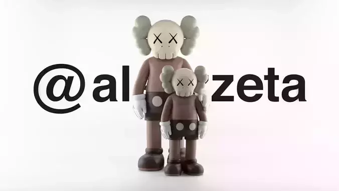 Kaws Waiting Textured Low-poly 3D model