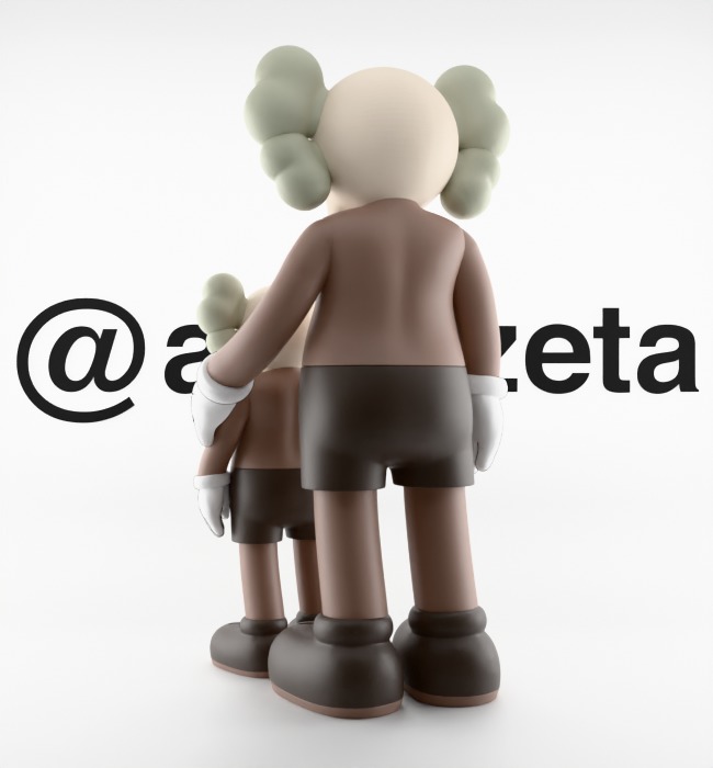 Kaws Waiting Textured Low-poly 3D model_17