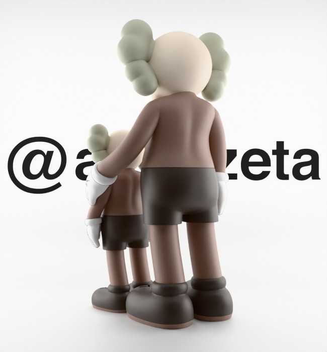 Kaws Waiting Textured Low-poly 3D model_16