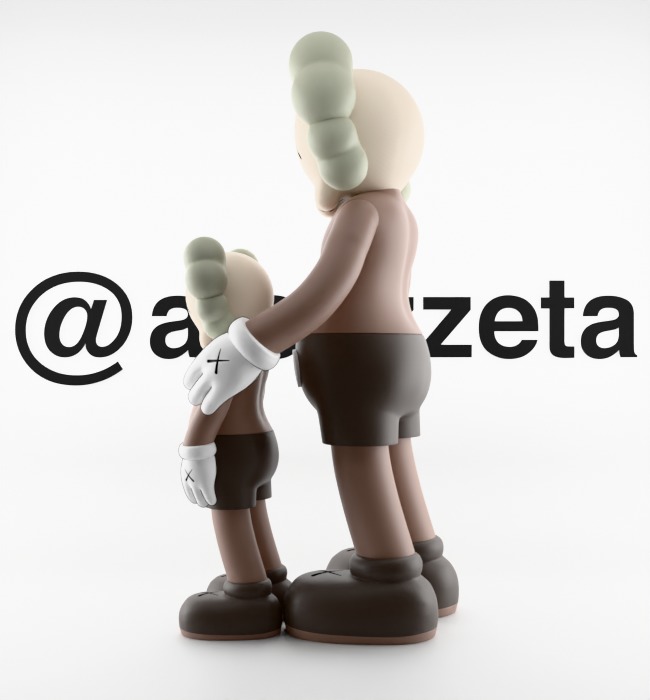 Kaws Waiting Textured Low-poly 3D model_12